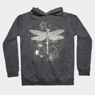 Dragonfly Ornament White Gold Hoodie